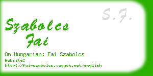 szabolcs fai business card